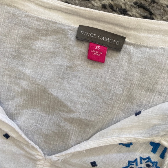 vince camuto sheer white top - Picture 3 of 4